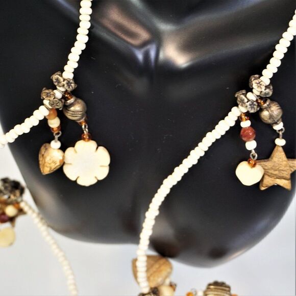 Iris Lane Necklace 1980s Designer Signed One of a Kind Vintage Beach Boho - Picture 3 of 12